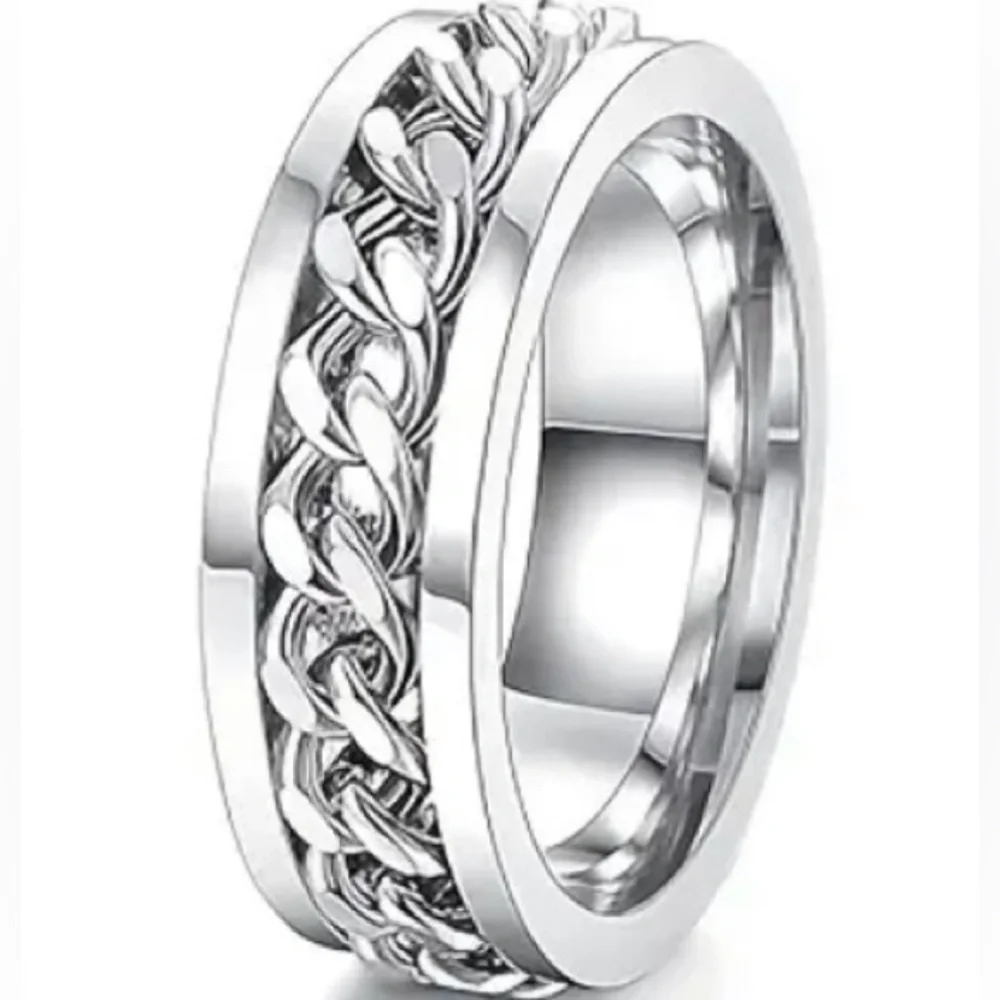 Spinner Chain Band Ring in Stainless Steel
